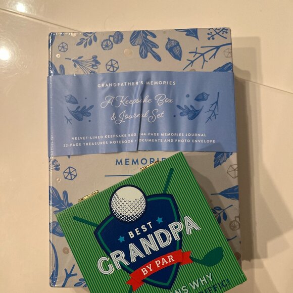 Grandpa Gift Box Golf Themed Note Cards + Memory Journal Keepsake Set (new/hx) - Picture 3 of 13